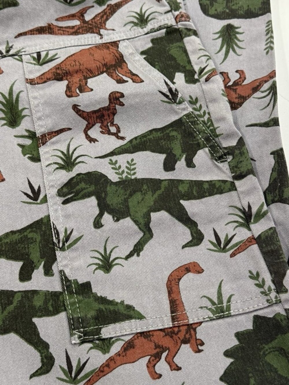 Run & Fly Adventure Dinosaur Stretch Dungarees Gray Overalls Size XS - Picture 6 of 9